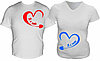 Парные футболки для влюбленных, Tricou personalizat Pereche (цена без футболок)