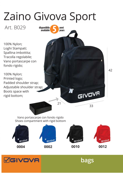 Спортивный рюкзак SPORT GIVOVA (Italia) - фото 1 - id-p4863982
