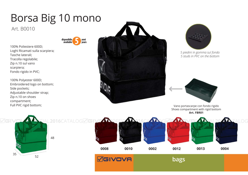 Спортивная сумка BIG 10 MONO GIVOVA (Italia) - фото 1 - id-p4872764