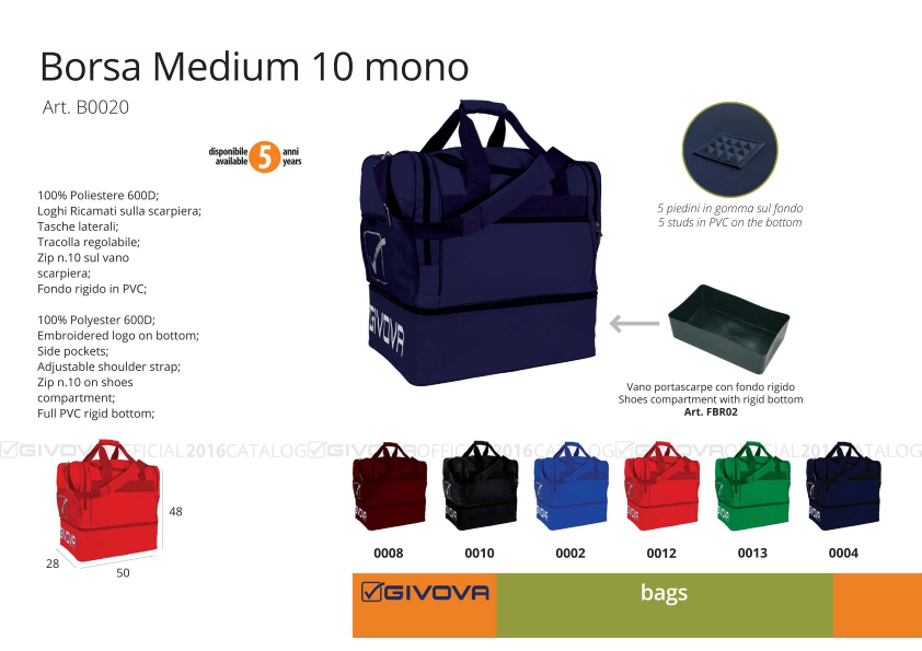 Спортивная сумка MEDIUM 10 GIVOVA (Italia) - фото 1 - id-p4872765