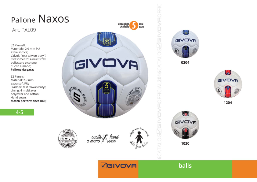 Мяч футбольный NAXOS GIVOVA (Italia) - фото 1 - id-p4881423