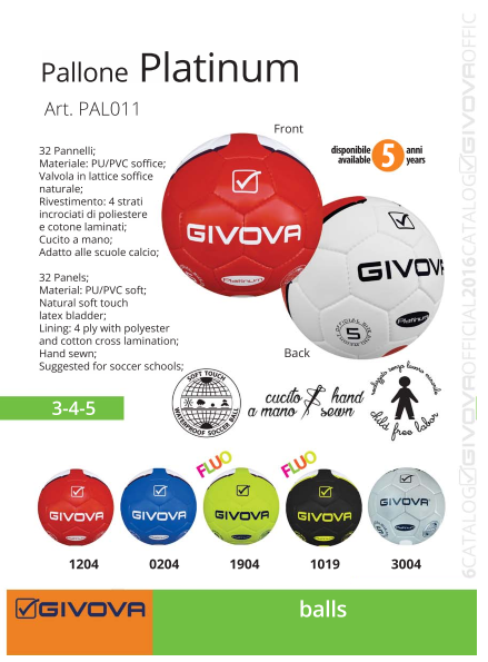 Мяч футбольный PLATINUM GIVOVA (Italia) - фото 1 - id-p4881428