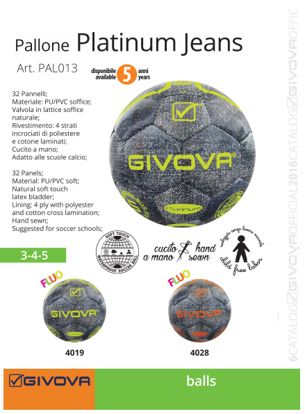 Мяч футбольный PLATINUM JEANS GIVOVA (Italia) - фото 1 - id-p4881429