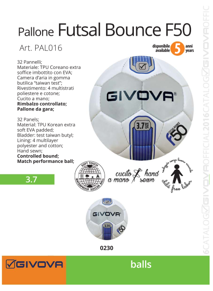 Мяч футзальный FUTSAL BOUNCE F50 GIVOVA (Italia) - фото 1 - id-p4881432