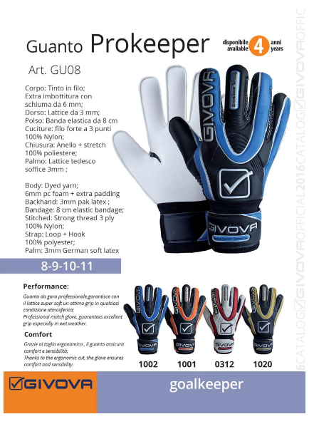 Футбольные перчатки PROKEEPER GIVOVA (Italia) - фото 1 - id-p4887466