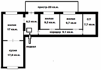 3-х комнатная, Тирасполь, 96 кв. м.