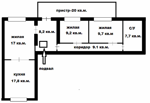 3-х комнатная, Тирасполь, 96 кв. м. - фото 1 - id-p27879