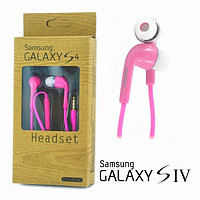 Наушники гарнитура Samsung S4 EO-HS3303 вакуумные 3.5mm. Китай, Гарнитура, Прямой, Розовый
