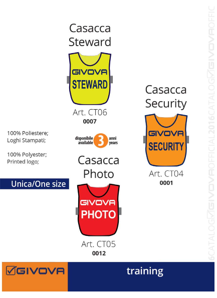 Манишки для сотрудников стадионa STEWARD; SECURITY; PHOTO GIVOVA (Italia) - фото 1 - id-p4910849