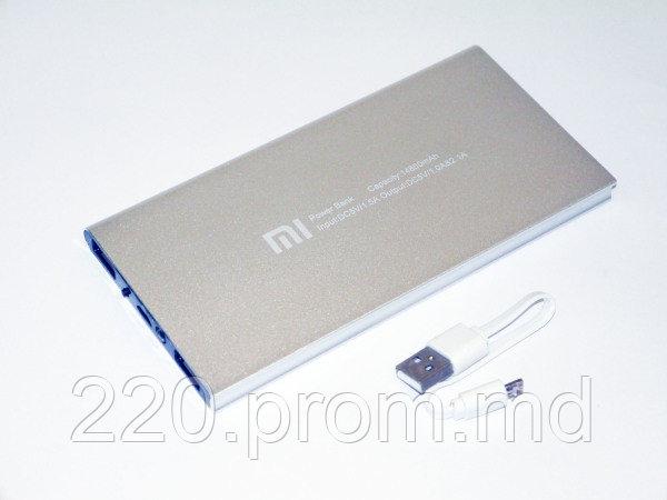 Ультратонкий Power Bank Xiaomi 14800 mAh 2 USB+фонарик - фото 1 - id-p4948687