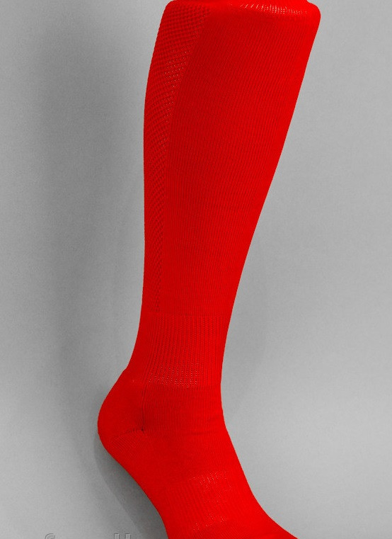 Гетры футбольные однотонные ( плотные, усиленная пятка и носок) Цвет - красный - фото 1 - id-p5020355