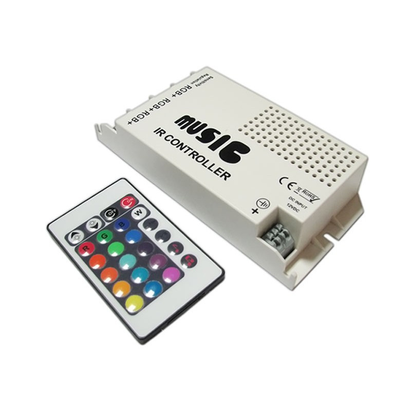 RGB music контроллер 5A IR 60W 12V (24 кнопки) - фото 1 - id-p5069015