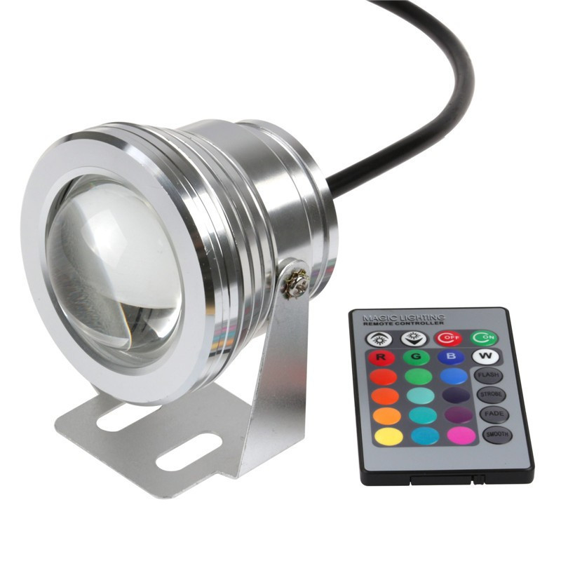 Светодиодный LED линзовый прожектор RGB 10Вт IP67 12В герметичный - фото 1 - id-p4773829