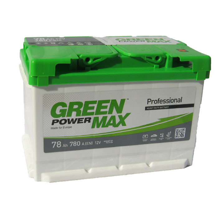Аккумулятор Green Power Max 6СТ-78Ач/780А(EN) (-/+) - фото 1 - id-p5078150