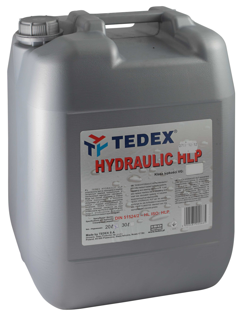 Масло для гидравлических установок Tedex Hydraulic HLP-68 (60 л.) - фото 1 - id-p5078356