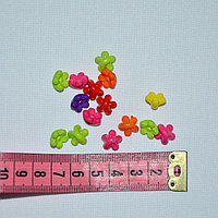 Пуговица разноцветный цветок(на ножке), 10мм.