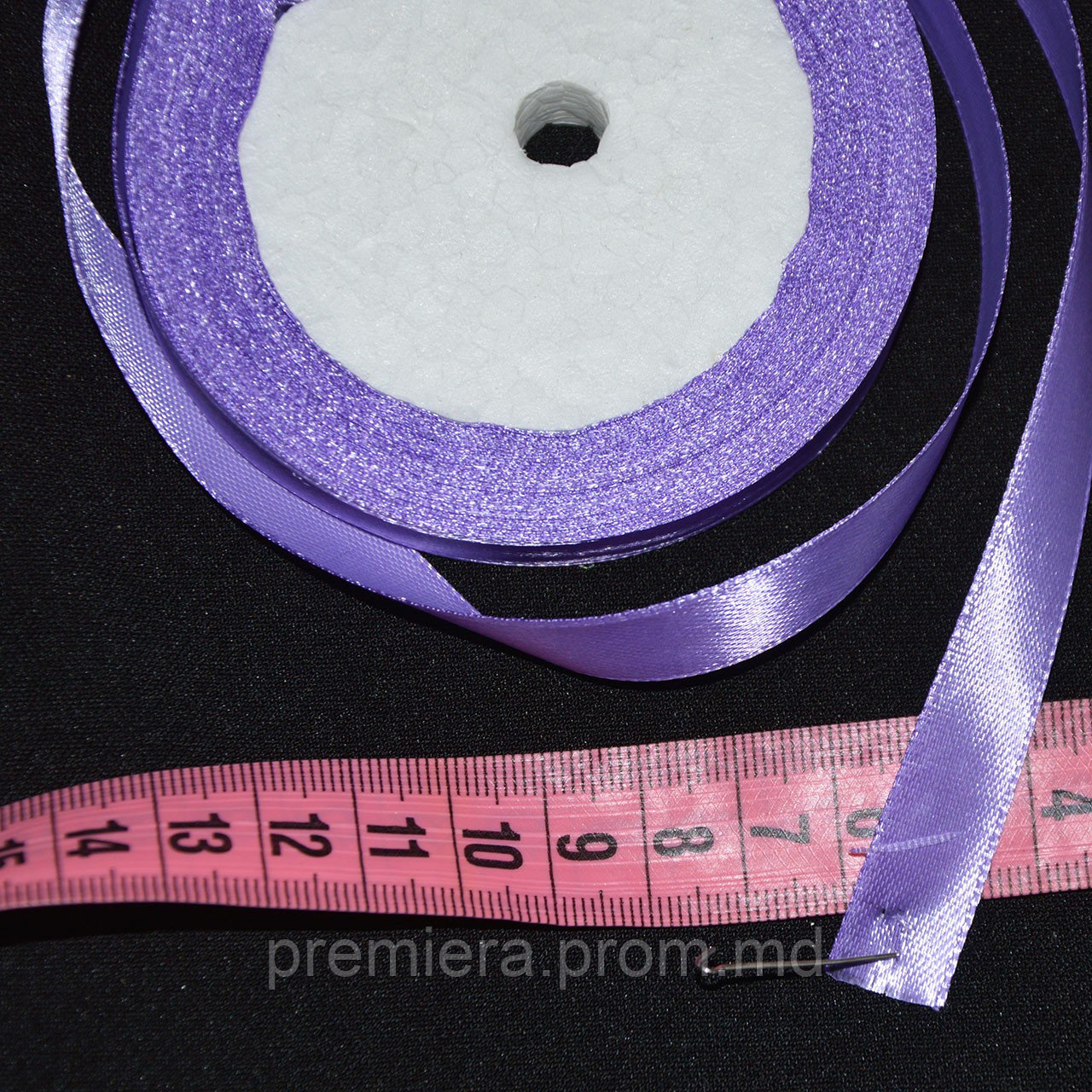 Лента атлас одностороняя фиолетовая 10мм - фото 1 - id-p5105580
