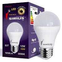 Светодиодная LED лампа SIRIUS, 12W (ватт), 3000K, Е27, 220V. 2 года гарантии!