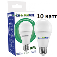 Светодиодная LED лампа LEDEX, 10W (ватт), 4000K, Е27, 220V. 3 года гарантии!