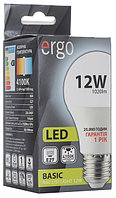 Светодиодная LED лампа ERGO, 12W (ватт), 4100K, Е27, 220V. 1 год гарантии!
