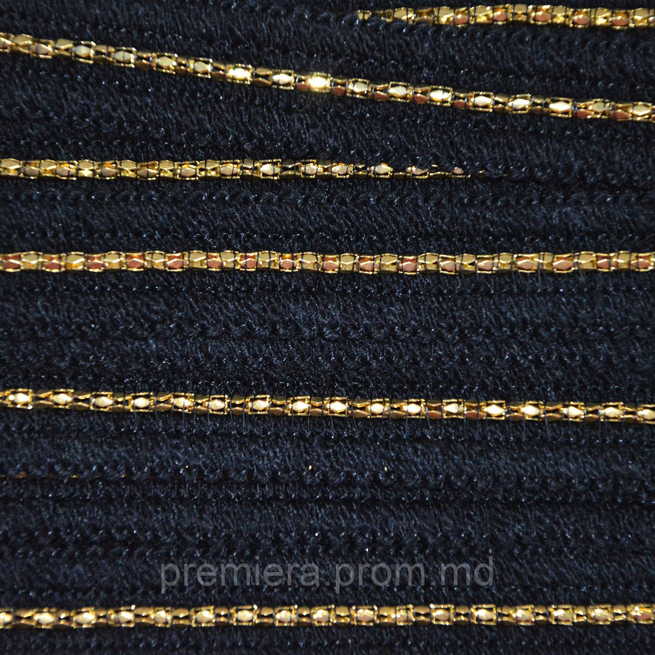 Декоративаня тесьма. Черная с сзолотой цепочкой. 18 мм - фото 1 - id-p5208303