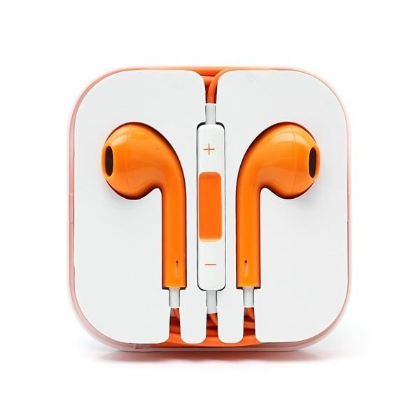Наушники гарнитура Apple Earpods iPhone. Оранжевый - фото 1 - id-p4774571