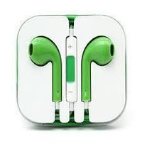 Наушники гарнитура Apple Earpods iPhone. Зеленый