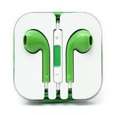 Наушники гарнитура Apple Earpods iPhone. Зеленый - фото 1 - id-p4774572