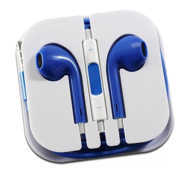 Наушники гарнитура Apple Earpods iPhone 5. Apple, Синий - фото 1 - id-p4774573