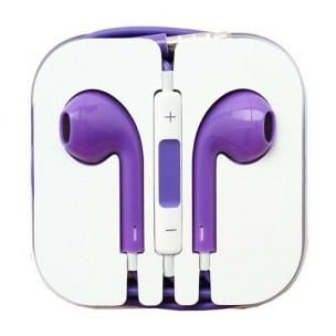 Наушники гарнитура Apple Earpods iPhone. Фиолетовый - фото 1 - id-p4774574