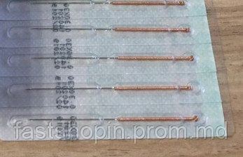 Иглы для рефлексотерапии с медной ручкой (100 штук) - фото 1 - id-p5340688