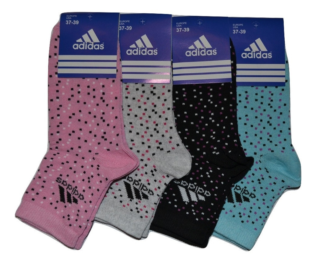 Носки женские спортивные Adidas размер 36-40 (разные цвета) - фото 1 - id-p5223877