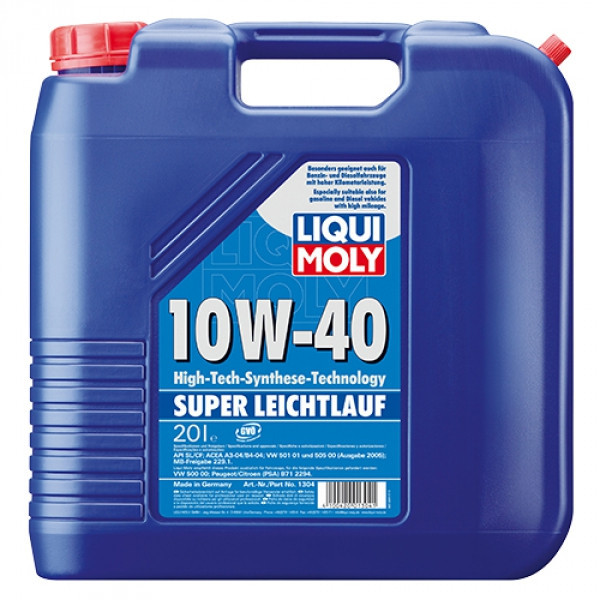 Полусинтетическое моторное масло - Liqui Moly Super Leichtlauf SAE 10W-40 20 л. - фото 1 - id-p5255227