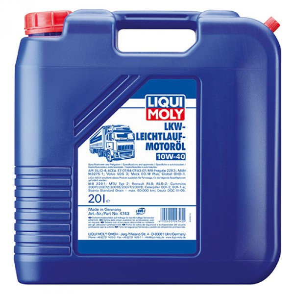 Полусинтетическое моторное масло - Liqui Moly LKW Leichtlauf-Motoroil SAE 10W-40 Basic 20 л. - фото 1 - id-p5255251