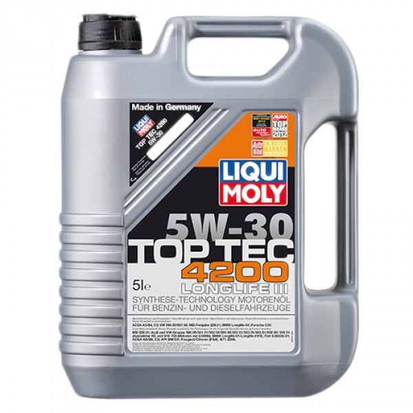 Синтетическое моторное масло - Liqui Moly Top Tec 4200 SAE 5W-30 5 л. - фото 1 - id-p5255272