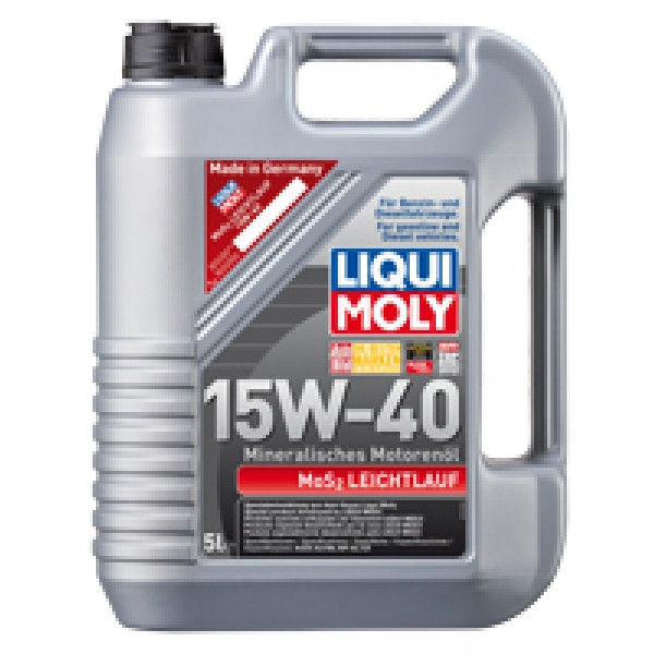 Минеральное моторное масло - Liqui Moly MoS2 Leichtlauf SAE 15W-40 5 л. - фото 1 - id-p5255784