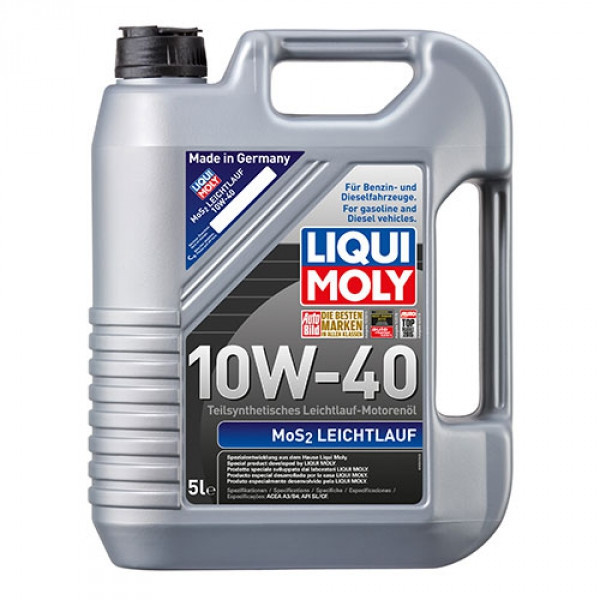 Полусинтетическое моторное масло - Liqui Moly MoS2 Leichtlauf SAE 10W-40 5 л. - фото 1 - id-p5255427