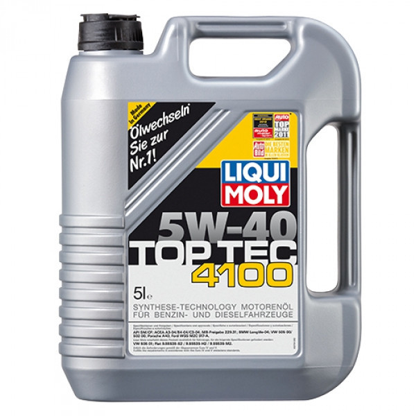 Синтетическое моторное масло - Liqui Moly Top Tec 4100 SAE 5W-40 5 л. - фото 1 - id-p5255271