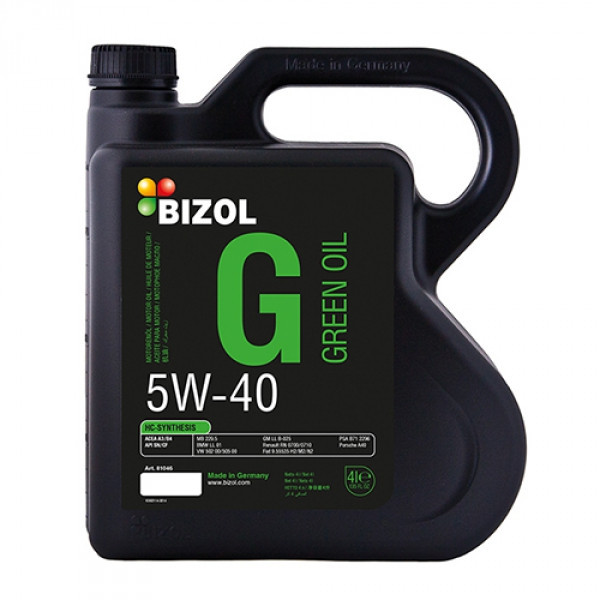 Синтетическое моторное масло - BIZOL Green Oil 5W-40 4л - фото 1 - id-p5357347