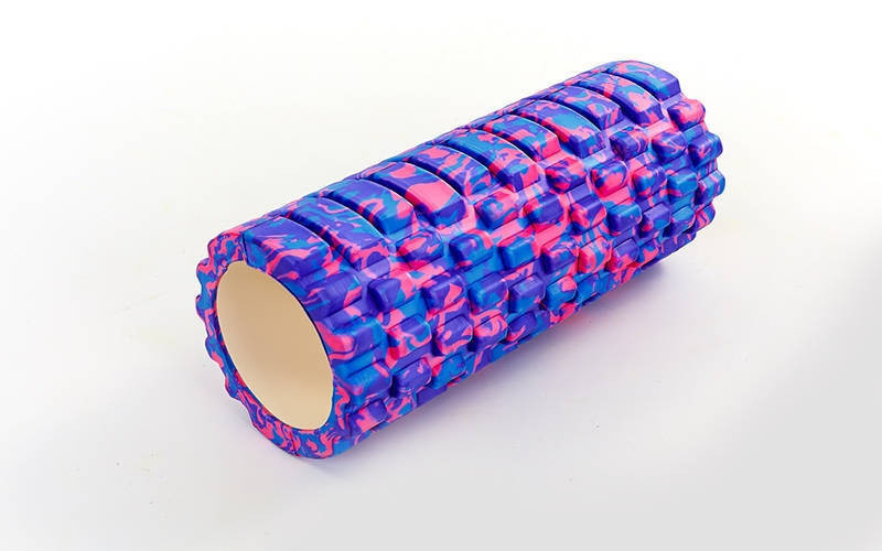 Роллер массажный (Grid Roller) для йоги,пилатеса мультиколор L - 33 см, d - 14 см розовый-фиолетовый - фото 1 - id-p5221216