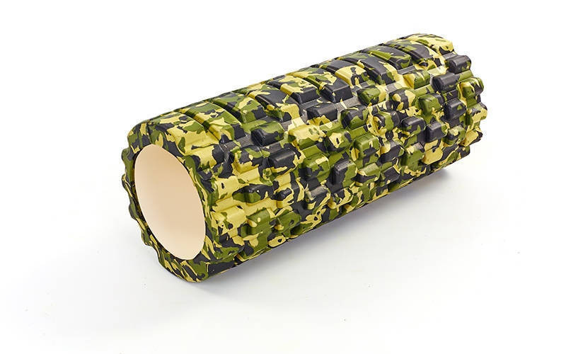 Роллер массажный (Grid Roller) для йоги,пилатеса мультиколор L - 33 см, d - 14 см коричневый-зеленый - фото 1 - id-p5221218