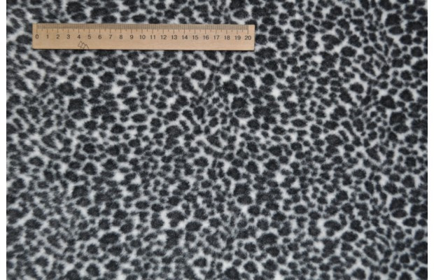 Флис Принт - 1 мелкий черно-белый леопард(Партия: 2) - фото 1 - id-p5405736