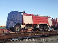 Rail and sea transportation of fire engines trucks, special vehicles, sanitation vehicles, ambulances