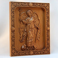Ангел Хранитель - резная икона из дерева