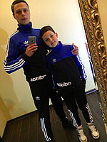 Спортивный детский костюм трикотажный с лампасами, реплика Adidas , серия папа и сын