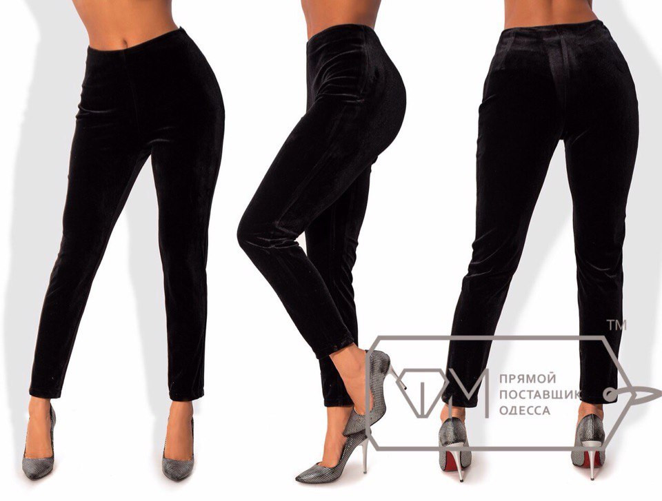 Велюровые женские штаны с карманами УЦЕНКА - фото 1 - id-p5537543