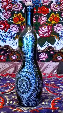 Точечная роспись бутылок, ваз, тарелок - фото 1 - id-p5581998