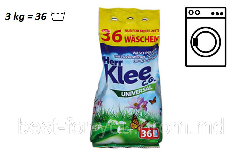 Порошок Herr Klee Universal 3 kg / Detergent Herr Klee Universal 3 kg - фото 1 - id-p5674587