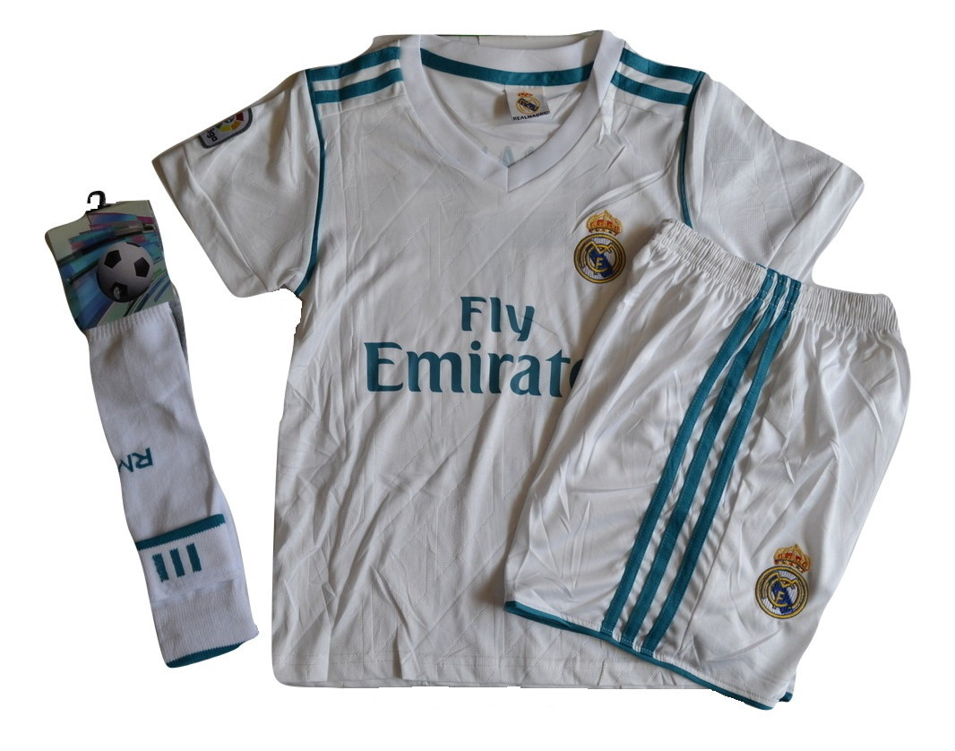 Футбольная форма «Реал Мадрид» детская + гетры «Реал Мадрид» комплект 2017/18 XL ( рост 158-162 см) - фото 1 - id-p5742188