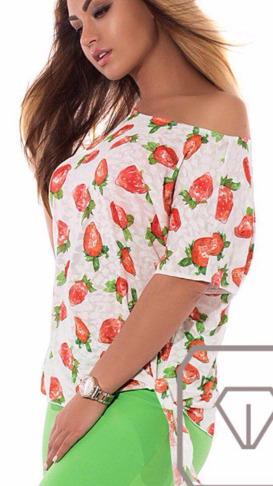 Красивая легкая летняя блузка для стильных женщин, батал большие размеры - фото 1 - id-p5538427